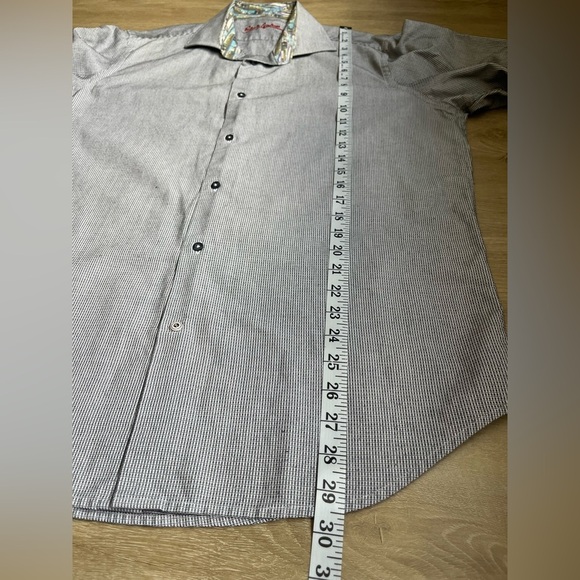Robert Graham Flip Cuff Button Down Shirt L 42 16 1/2 Cotton - Picture 7 of 8